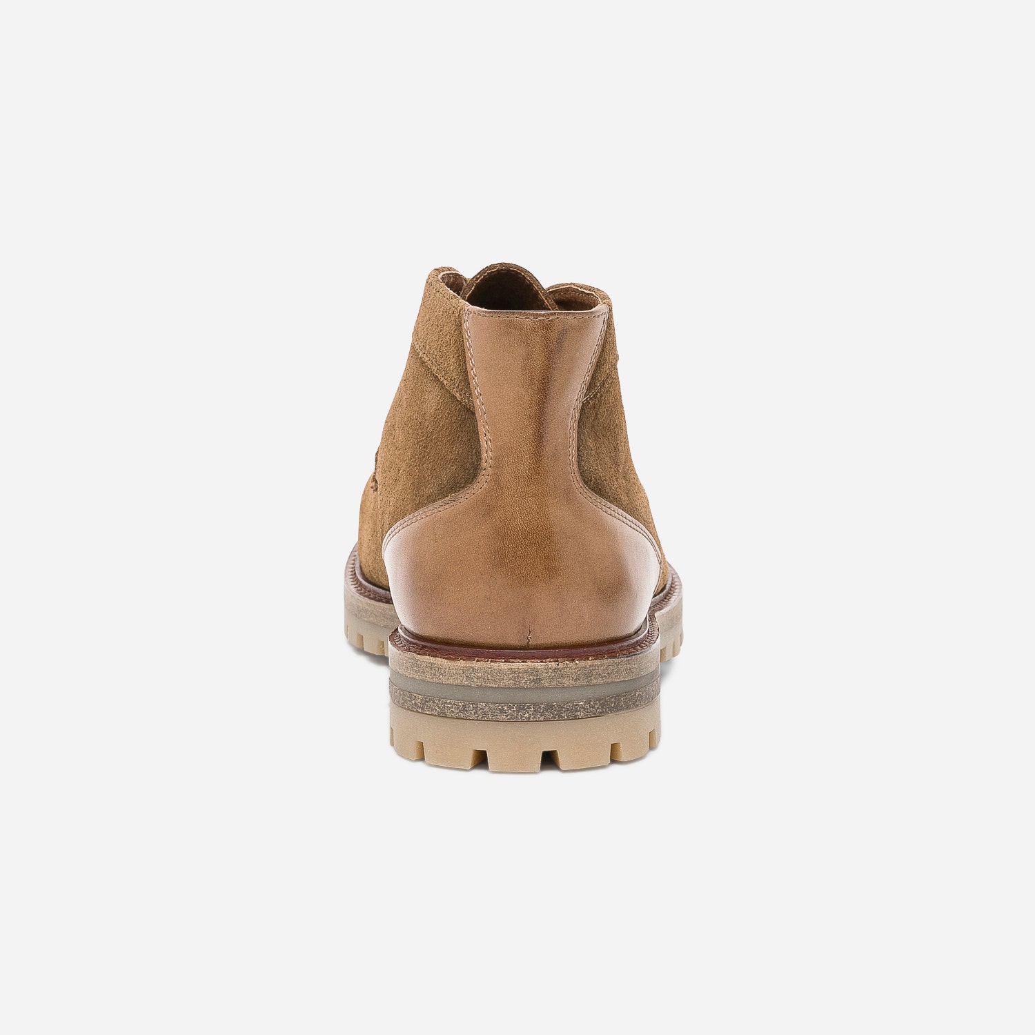 Derby marron en cuir velours tige mi-haute