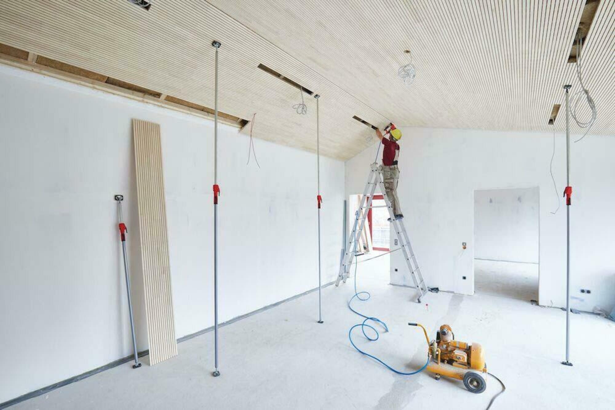 Bessey STE90 Teleskop-Trockenbaustütze mit Pumpgriff 575–910 mm 350 kg