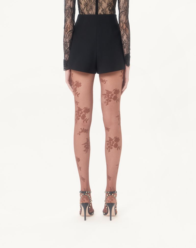 Shorts de crepe de alta costura