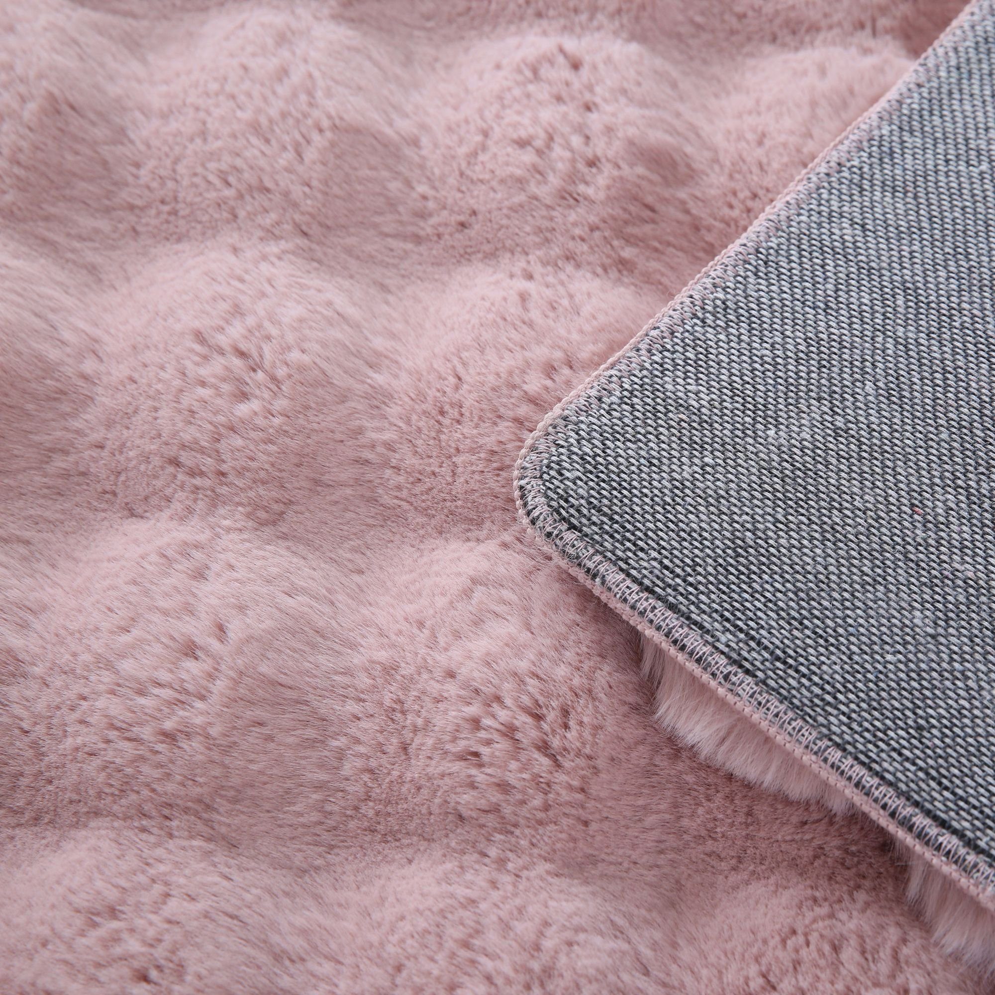 Fellteppich Unicolor - Einfarbig, Carpetsale24, Läufer, Höhe: 25 mm, Teppich Wohnzimmer Soft Einfarbig 3D Optik flauschig Plüsch Teppich