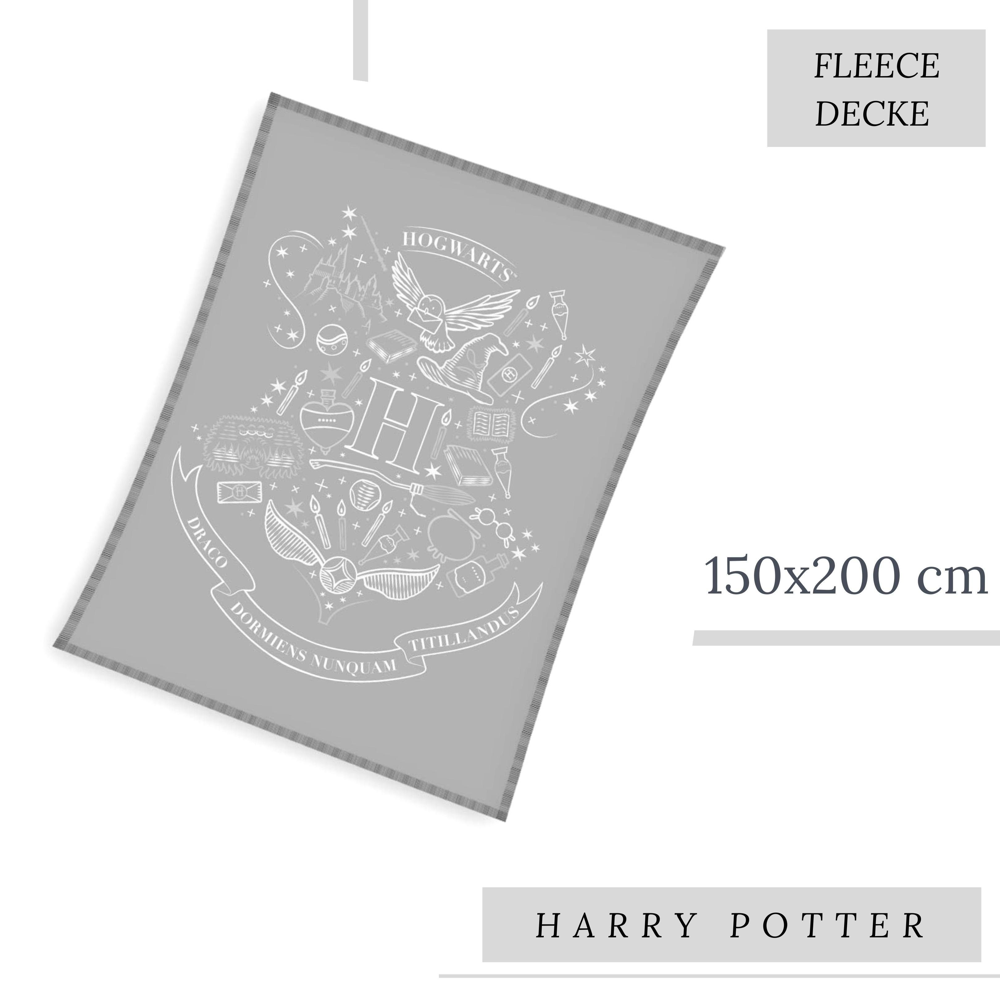 Wohndecke Harry Potter 150x200 cm, hochwertige Sofadecke für Hogwarts Fans, MTOnlinehandel, Überwurf, Plaid, Tagesdecke, weich und kuschelig