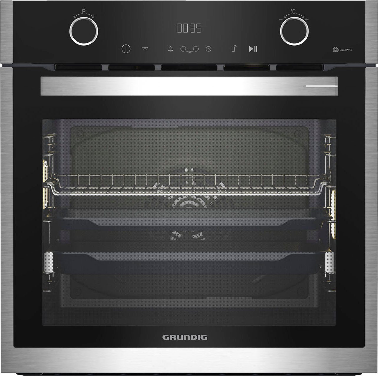 Grundig Backofen GEBM19401BH, mit 1-fach-Teleskopauszug