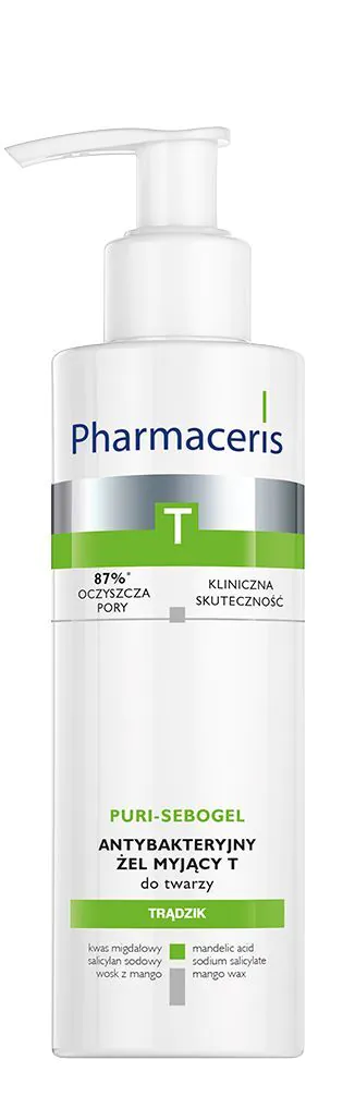 Pharmaceris T Puri-Sebogel antibakterinis veido valomasis gelis