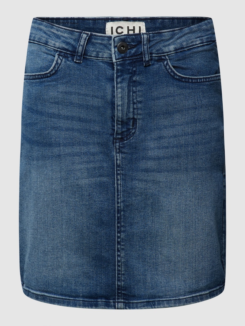 Jeansrock mit Label-Patch Modell 'Twiggy' in blau