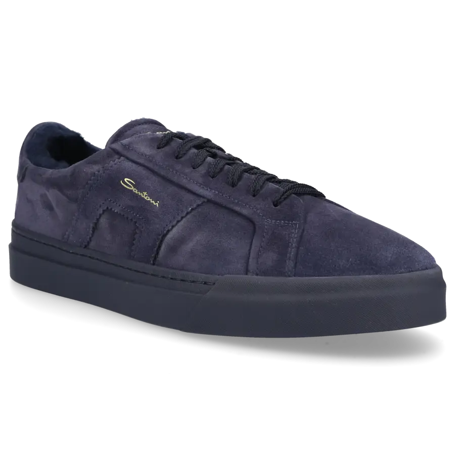 Santoni - Sneaker low 21870 Veloursleder - blau