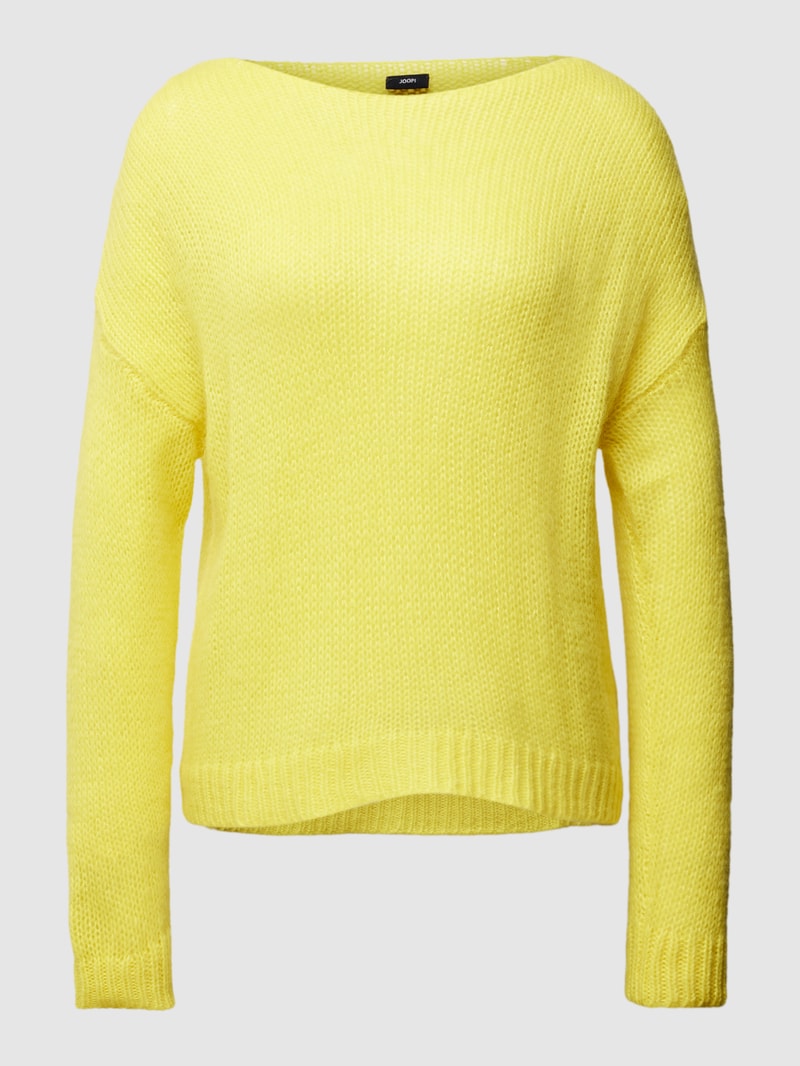 Strickpullover mit Rundhalsausschnitt in neon gelb