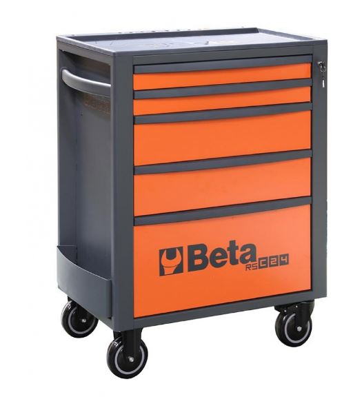 Cărucior scule Beta 024004051, portocaliu, 5 sertare - 740x445x969 mm