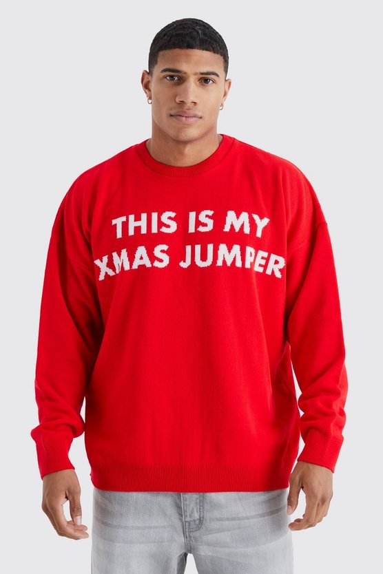 Oversize Weihnachtspullover mit This Is My Christmas Print