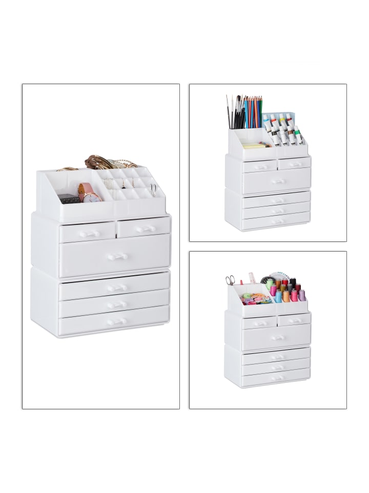 relaxdays Kosmetikorganizer in Weiß günstig kaufen onesize