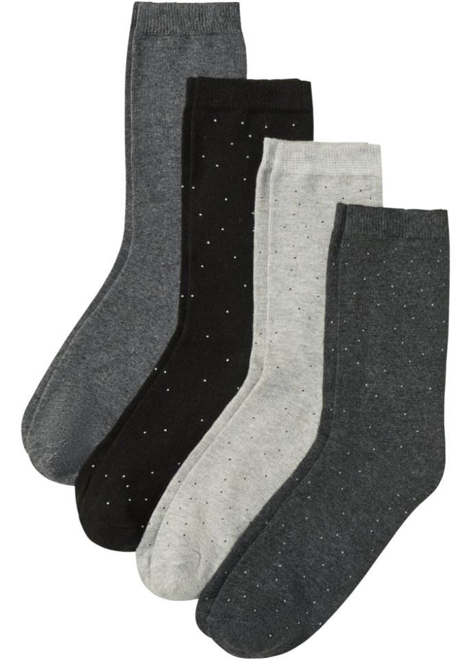 Socken (4er Pack) mit Bio Baumwolle aus Effektgarn