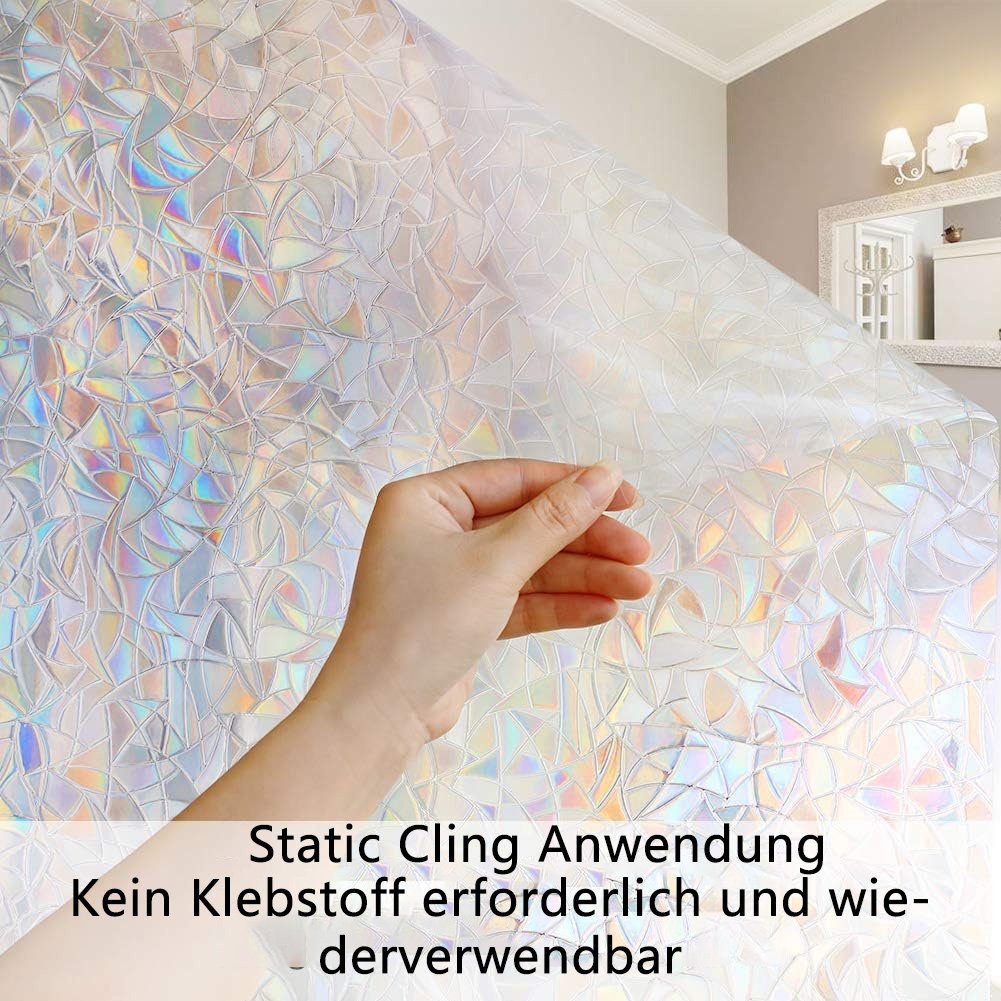 Juoungle Sichtschutzfolie Fenster Sichtschutzfolie statische 3D Aufkleber, Regenbogenfolie