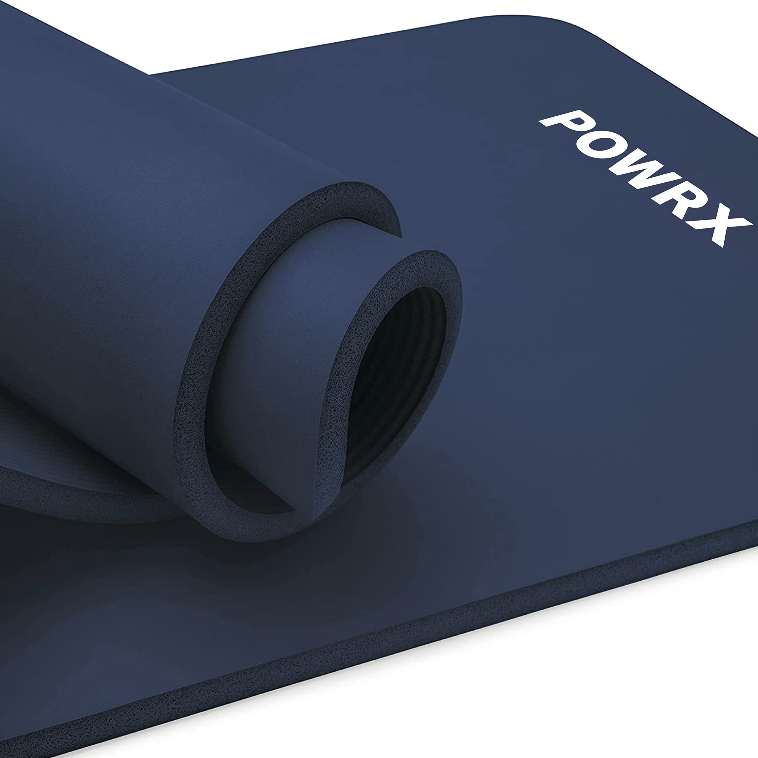 POWRX Yogamatte Gymnastikmatte Yogamatte (Navy, 190x60cm) + Tragegurt + Tasche., Navy 190 X 60 X 1 Cm