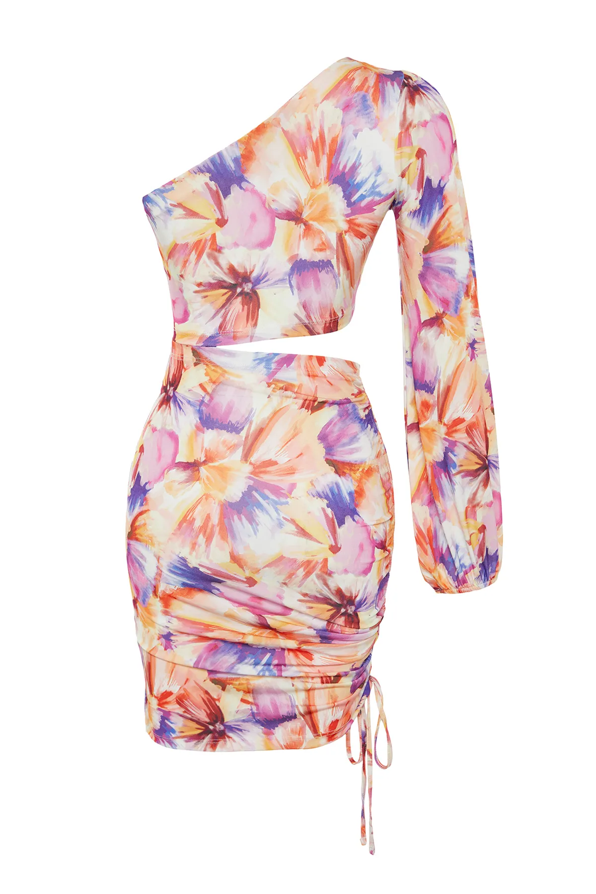 Trendyol Collection  Rosafarbenes, eng anliegendes Strickkleid mit Fenster/Ausschnitten TPRSS21EL0179