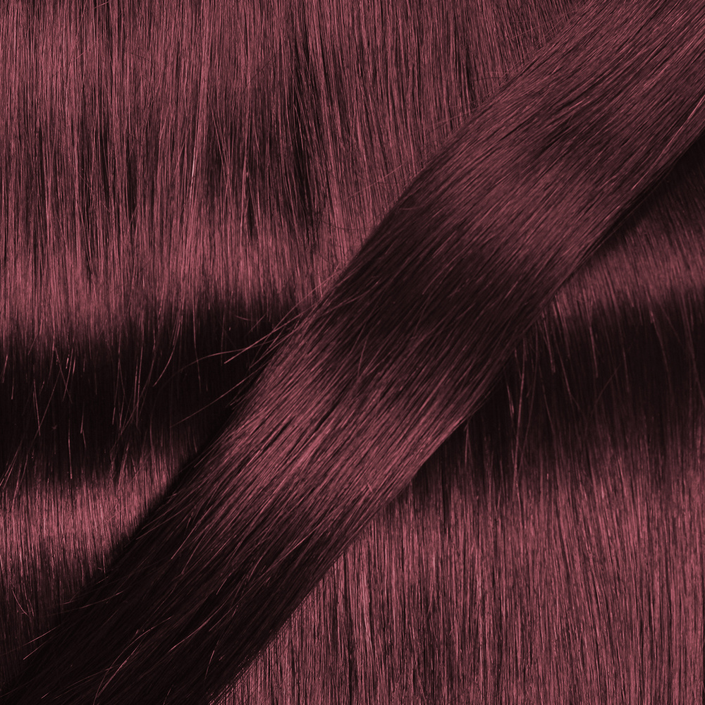 hair2heart Extensions à froid cheveux naturels #99j Bourgogne 1g extensions
