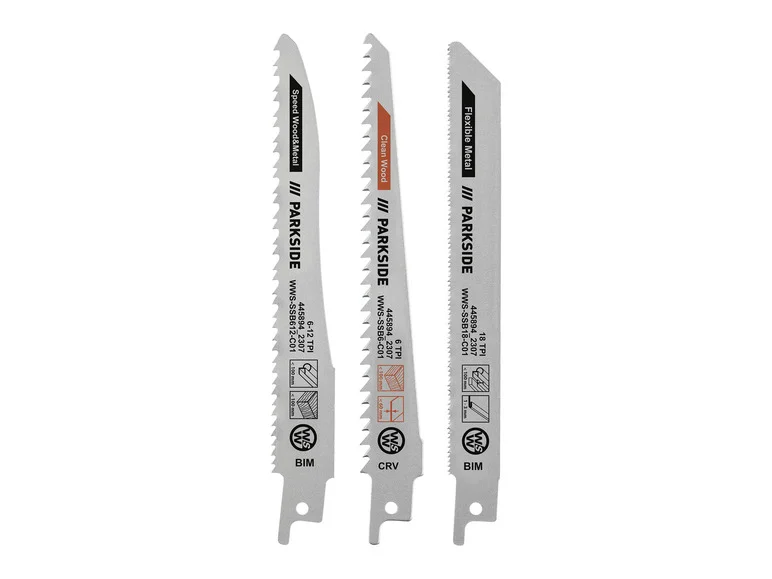 Conjunto de lâminas de serra PARKSIDE® Sabre PFSZ 3 B1, 3 folhas