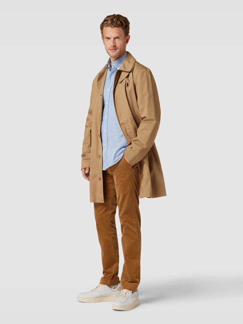 Slim Stretch Fit Cordhose mit Knopfverschluss Modell 'BEDFORD' in beige