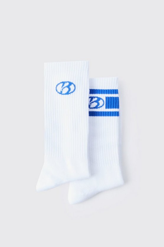 2er-Pack Sport-Socken mit B-Streifen