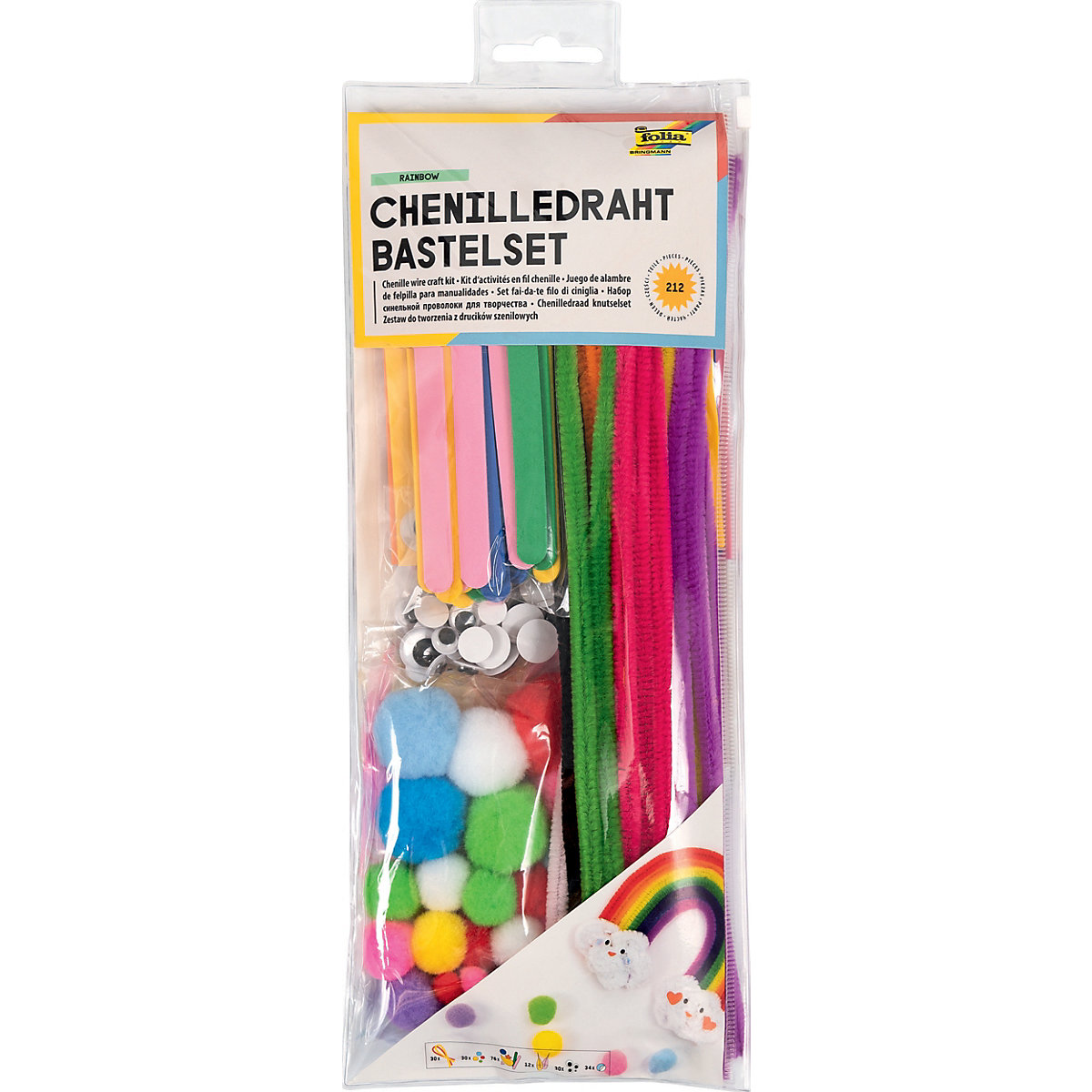 Bastel-Set Chenilledraht RAINBOW 212 Teile