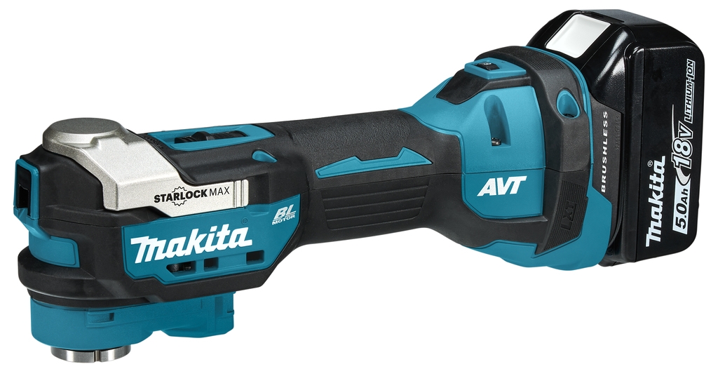 Makita DTM52RTJX2 multiszerszám Starlock Max 18V 2x5.0 Ah Li-ion + tartozékkészlet Mboxban