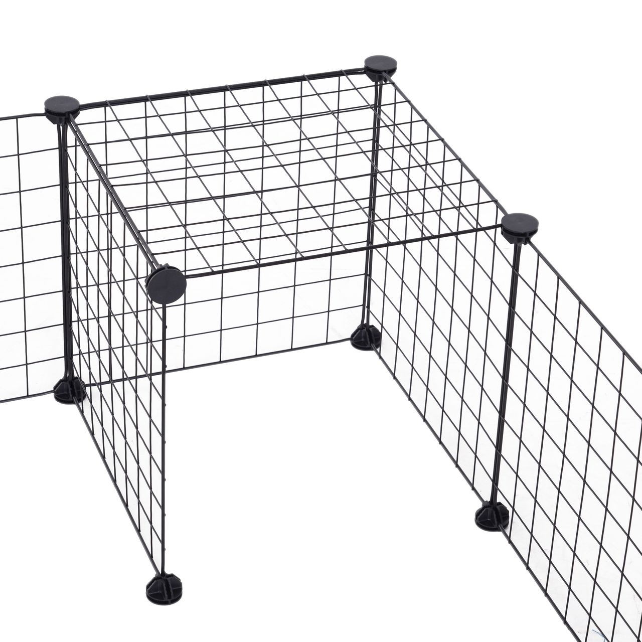 PawHut Freilaufgehege Laufstall Käfig für Kleintiere Metallgitter umformbar
