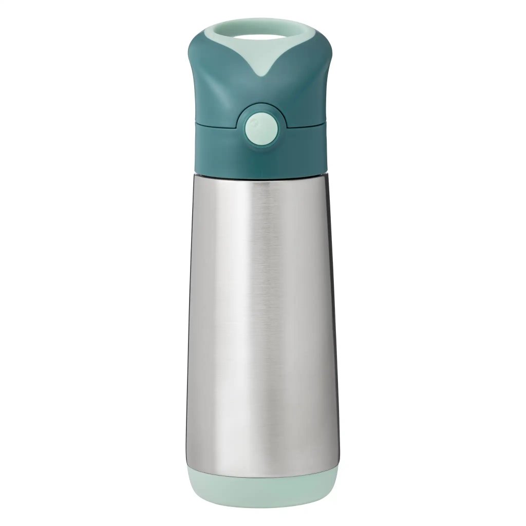 B.BOX Stahlthermosflasche mit Strohhalm 500 ml – Emerald