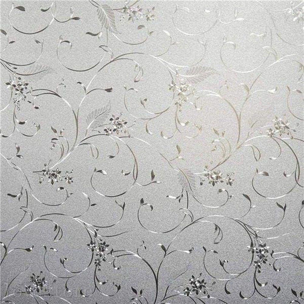 Fensterfolie Fensterfolie Blickdicht Selbsthaftend Motiv Ranke Sichtschutz 45x200CM, Sarfly, blickdicht, strukturiert, Elektrostatisch Selbsthaftend