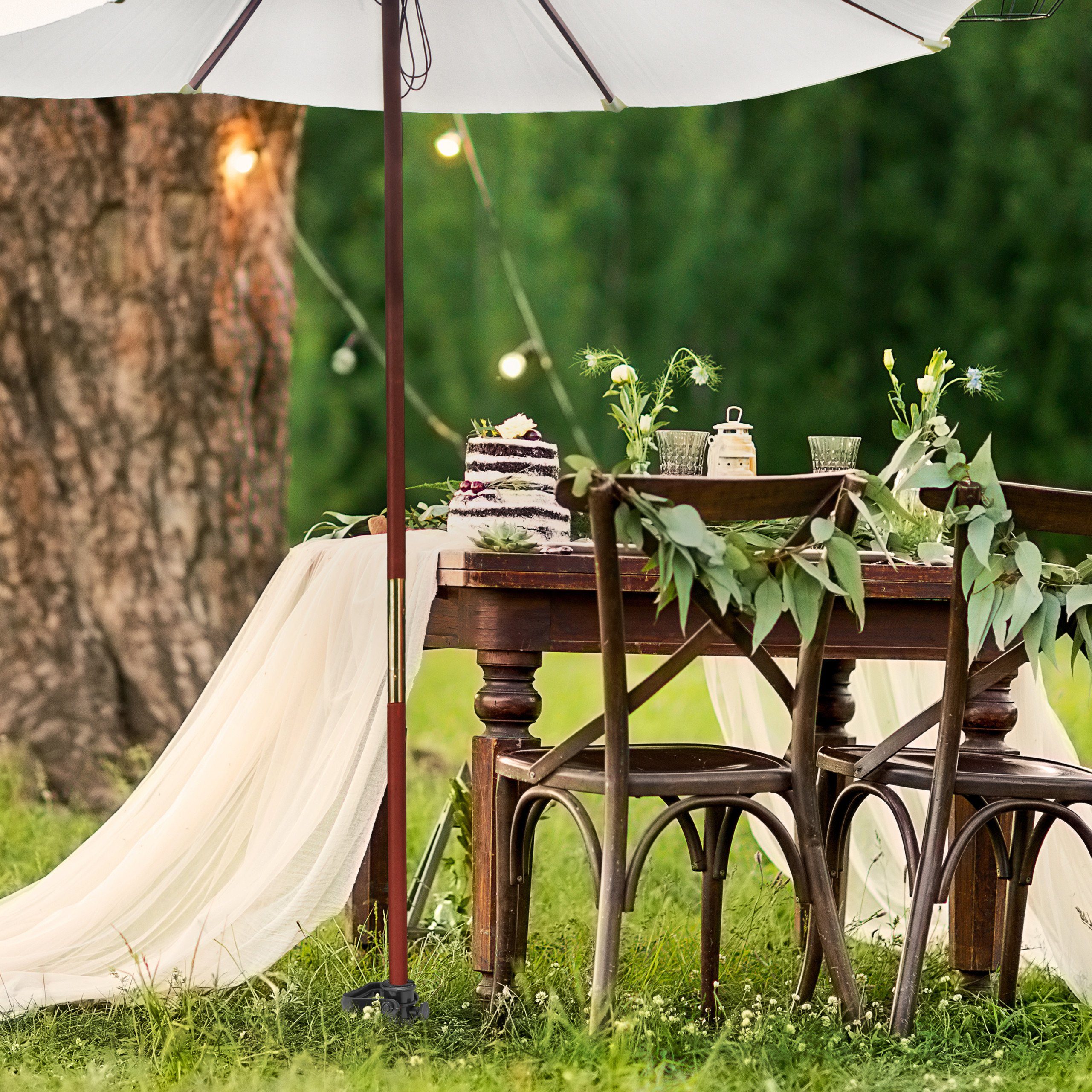 relaxdays Bodendübel Graue Bodenhülse für Sonnenschirm