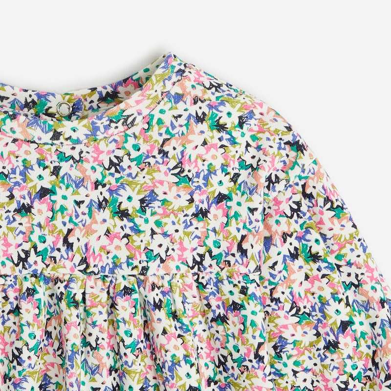 Robe bébé fille semis fleuris blanche Catimini
