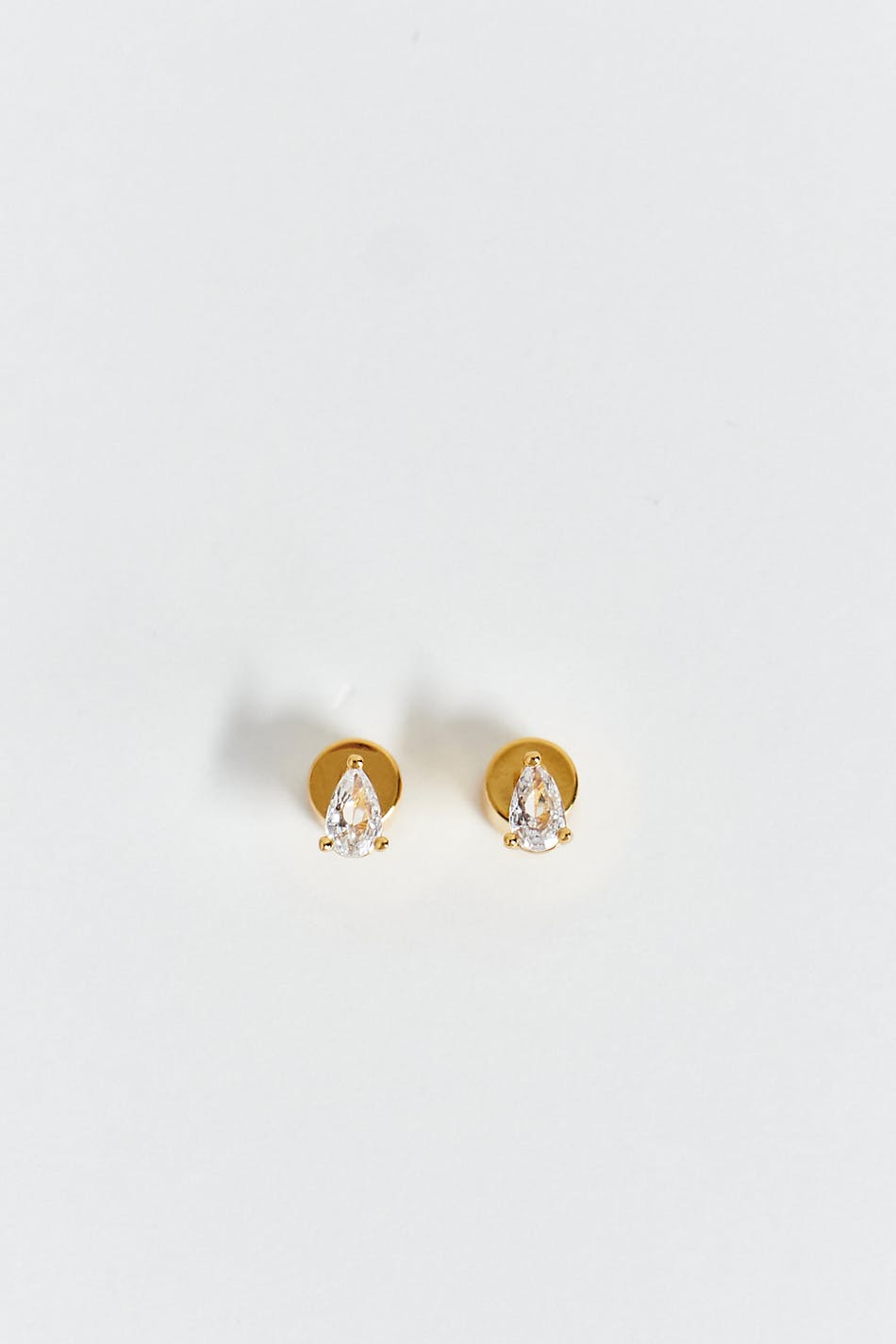 Crystal gold studs earrings