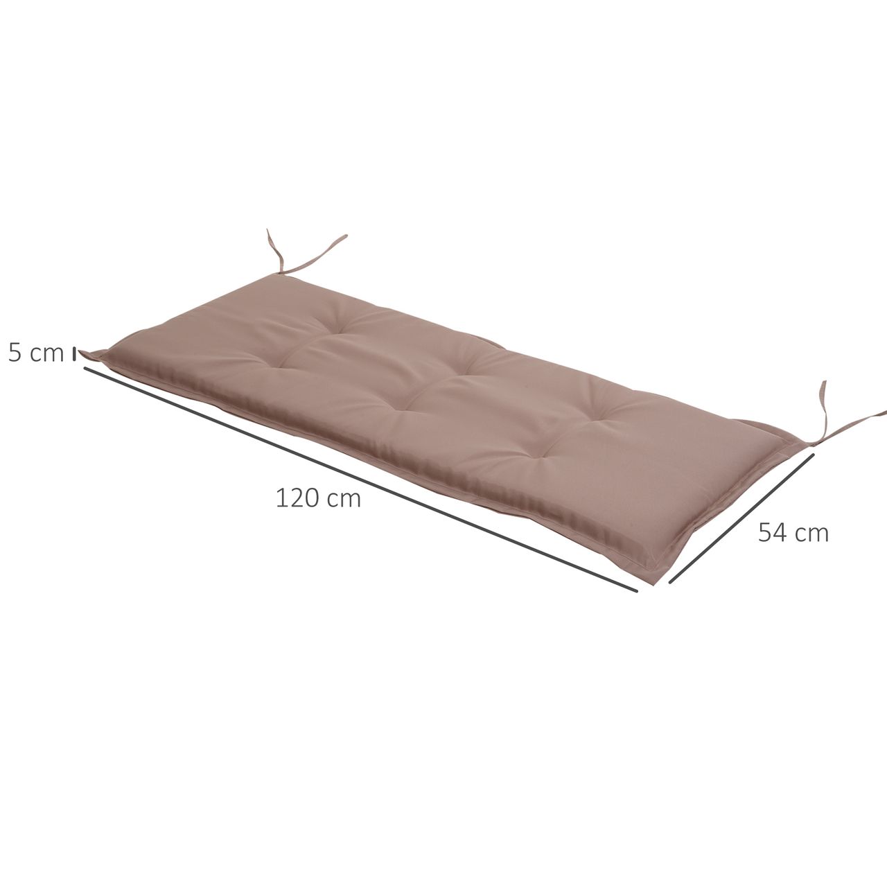 Outsunny Bankauflage 2er Set Bankkissen Sitzkissen Polster Polyester Beige