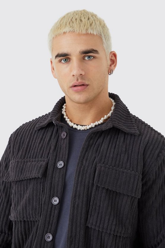 Geripptes Overshirt