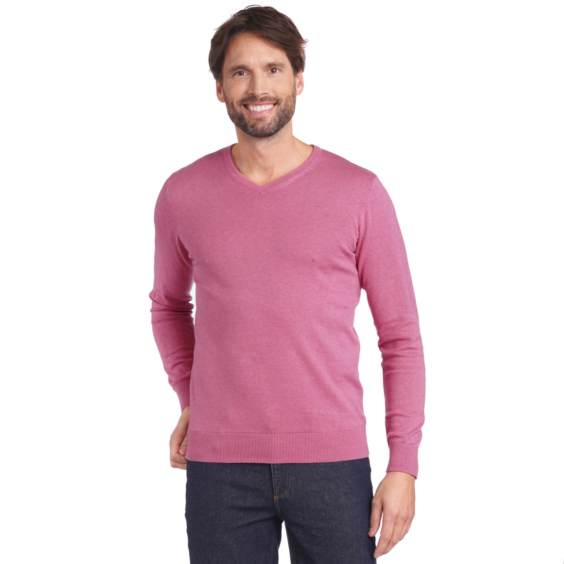 Herren Feinstrickpullover mit V-Ausschnitt