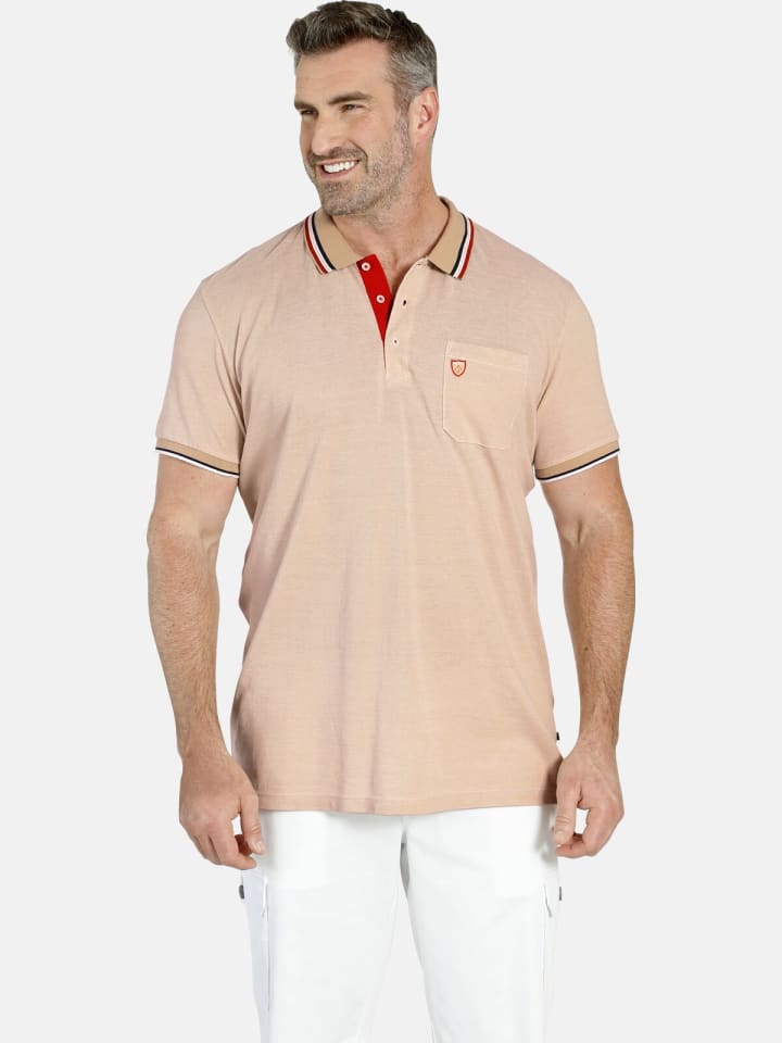 Charles Colby Poloshirt EARL IVOR in beige melange günstig kaufen