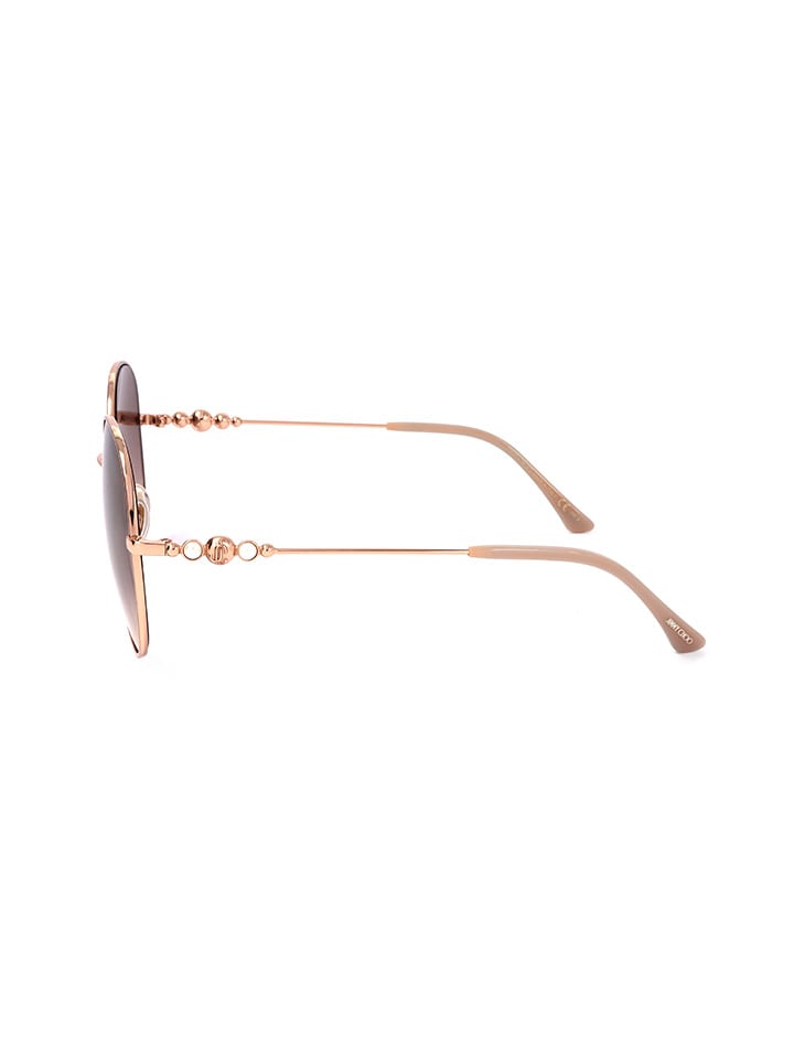 Jimmy Choo Damen-Sonnenbrille in Gold/ Braun günstig kaufen 60