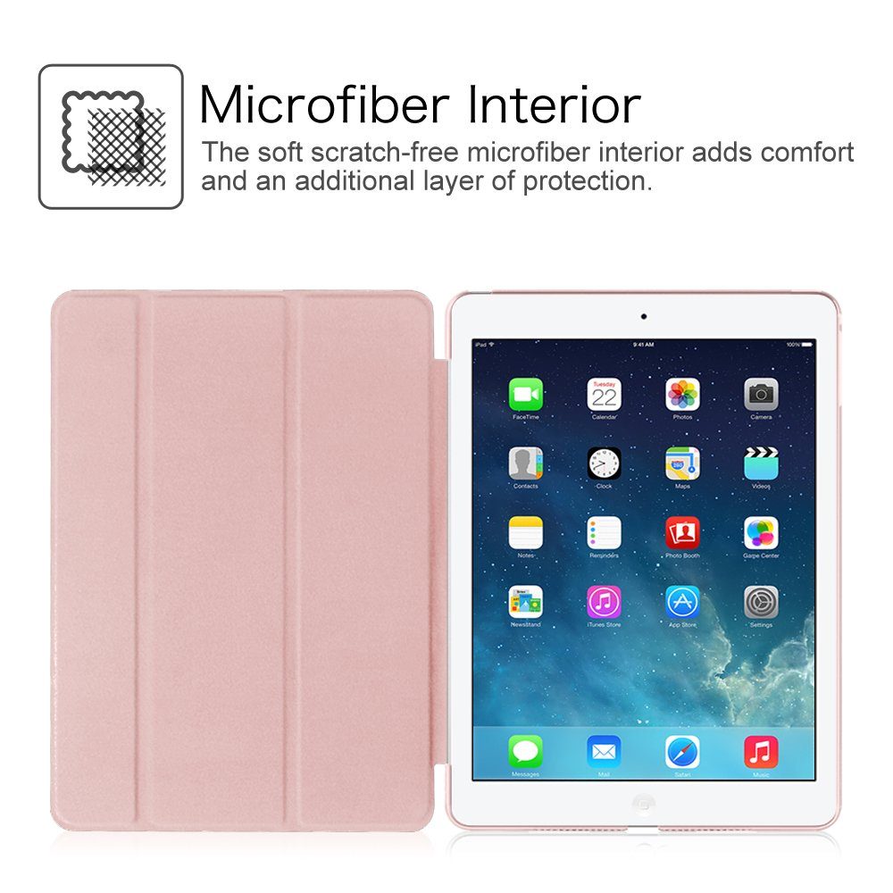 Fintie Tablet-Hülle für iPad Air 2 (2014 Modell) / iPad Air (2013 Modell), Ultradünne Superleicht Hülle mit Transparenter Rückseite Abdeckung