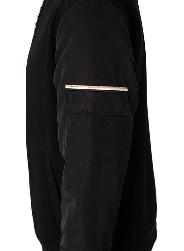 BOSS Black, Sweatjacke, mercerisierte Baumwolle, schwarz