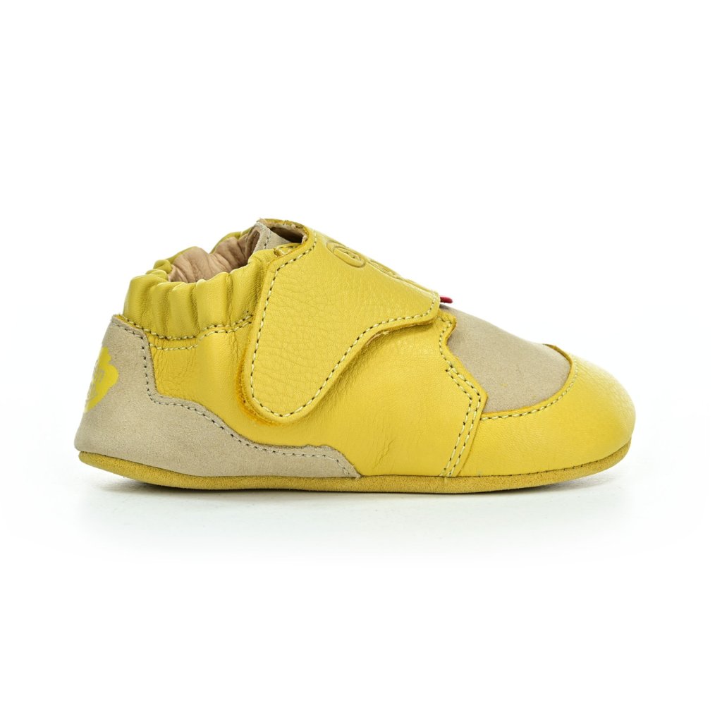 Affenzahn Krabbelschuh Leder Crawly Giraffe Yellow