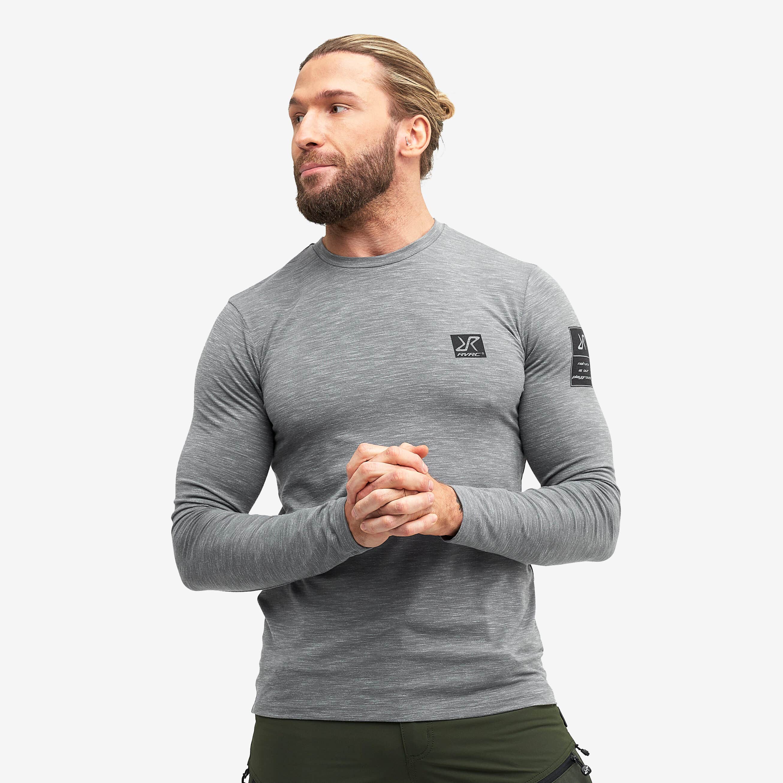 Adapt Long Sleeve Tee Homme Grey melange