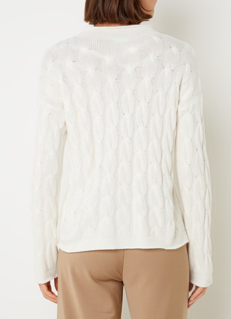 Maglione a collo alto Benetton a trecce in misto cashmere