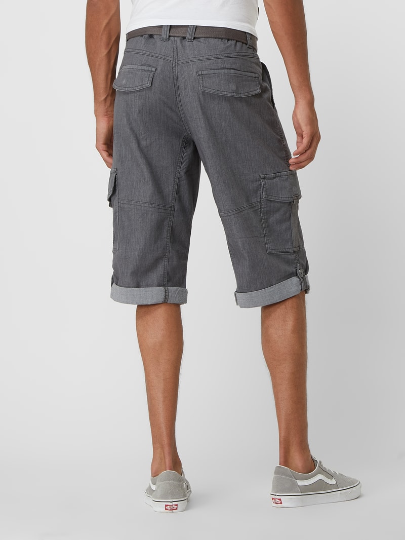 Regular Fit Bermudas mit Cargotaschen in mittelgrau