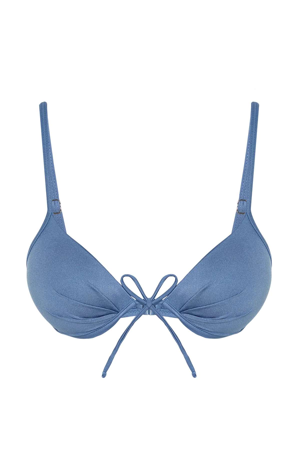 Trendyol Collection  Blaues Balconet-Push-Up-Bikinioberteil TBESS20BU0237