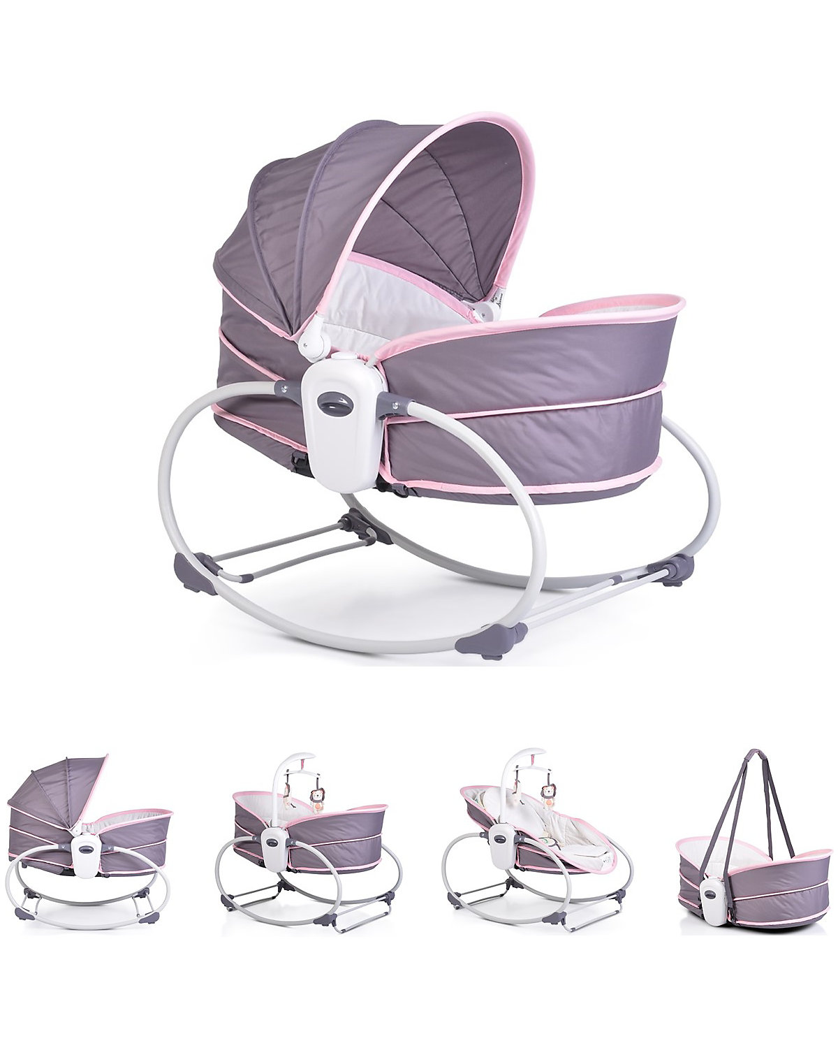 Babywippe Ava mit Musikfunktion Vibration Sonnenschutz Moskitonetz Babywippen