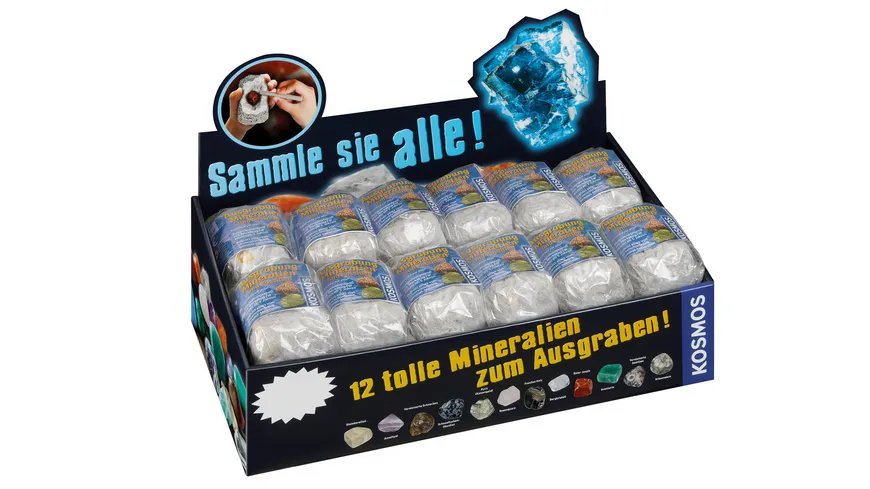KOSMOS - Mineralien und Fossilien zum Ausgraben, 1 Stück, sortiert