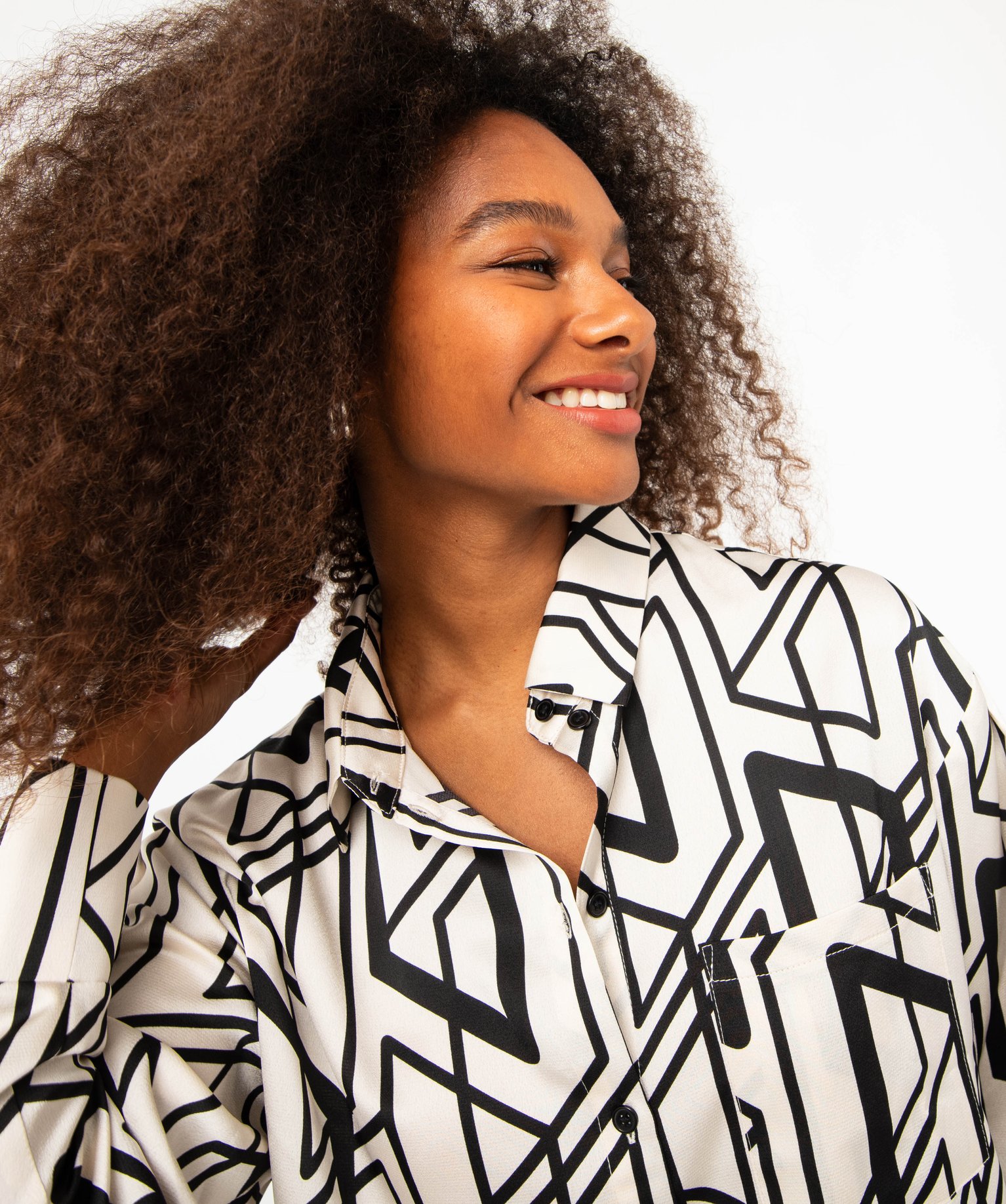 Chemise imprimée coupe large et courte femme imprime | GEMO