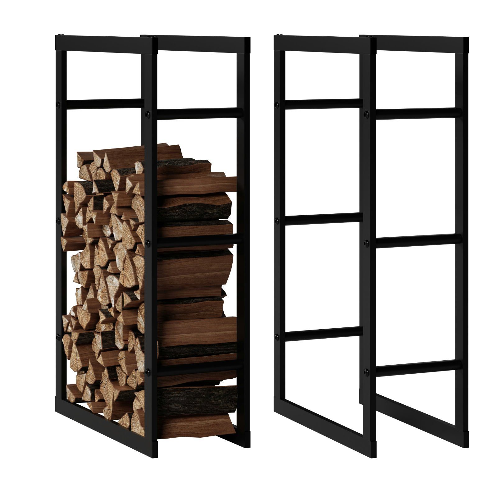 HAGO Kaminholzregal Kaminholzregal 60x100x25cm Feuerholzregal Brennholz Ständer Ablage