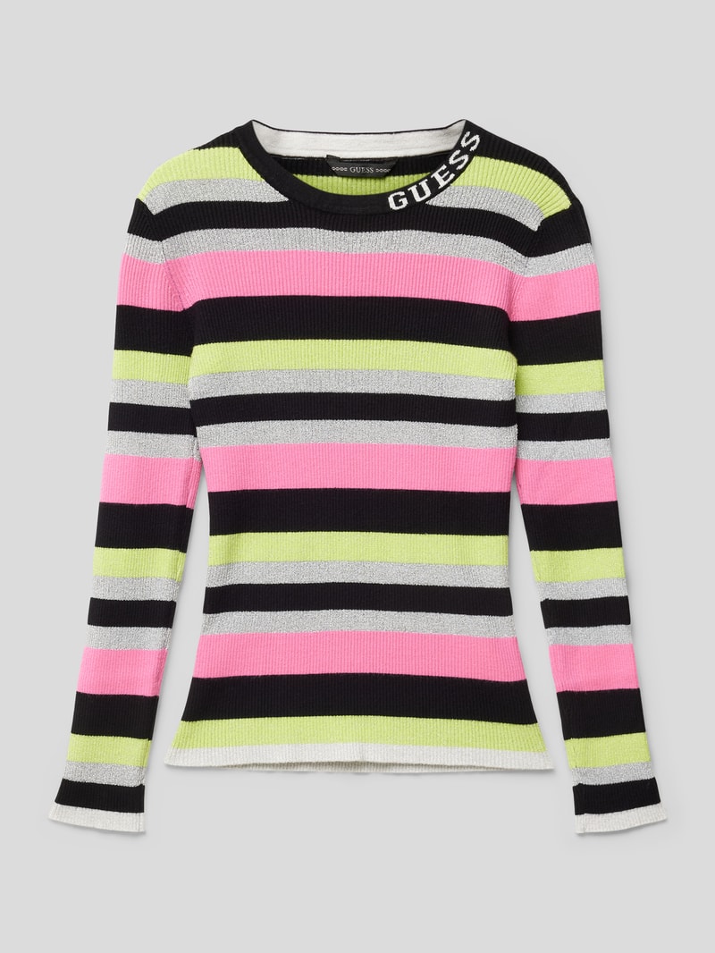 Longsleeve mit Streifenmuster in schwarz