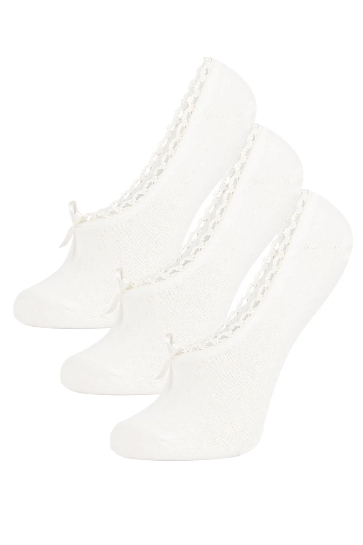 DeFacto  Ballerinasocken aus Baumwolle mit Applikation für Damen, 3-teilig, B1049axns
