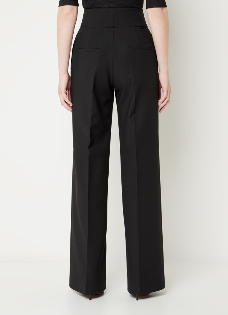 Pantaloni Himia cu talie înaltă, cu croi larg și buzunare laterale de la HUGO BOSS