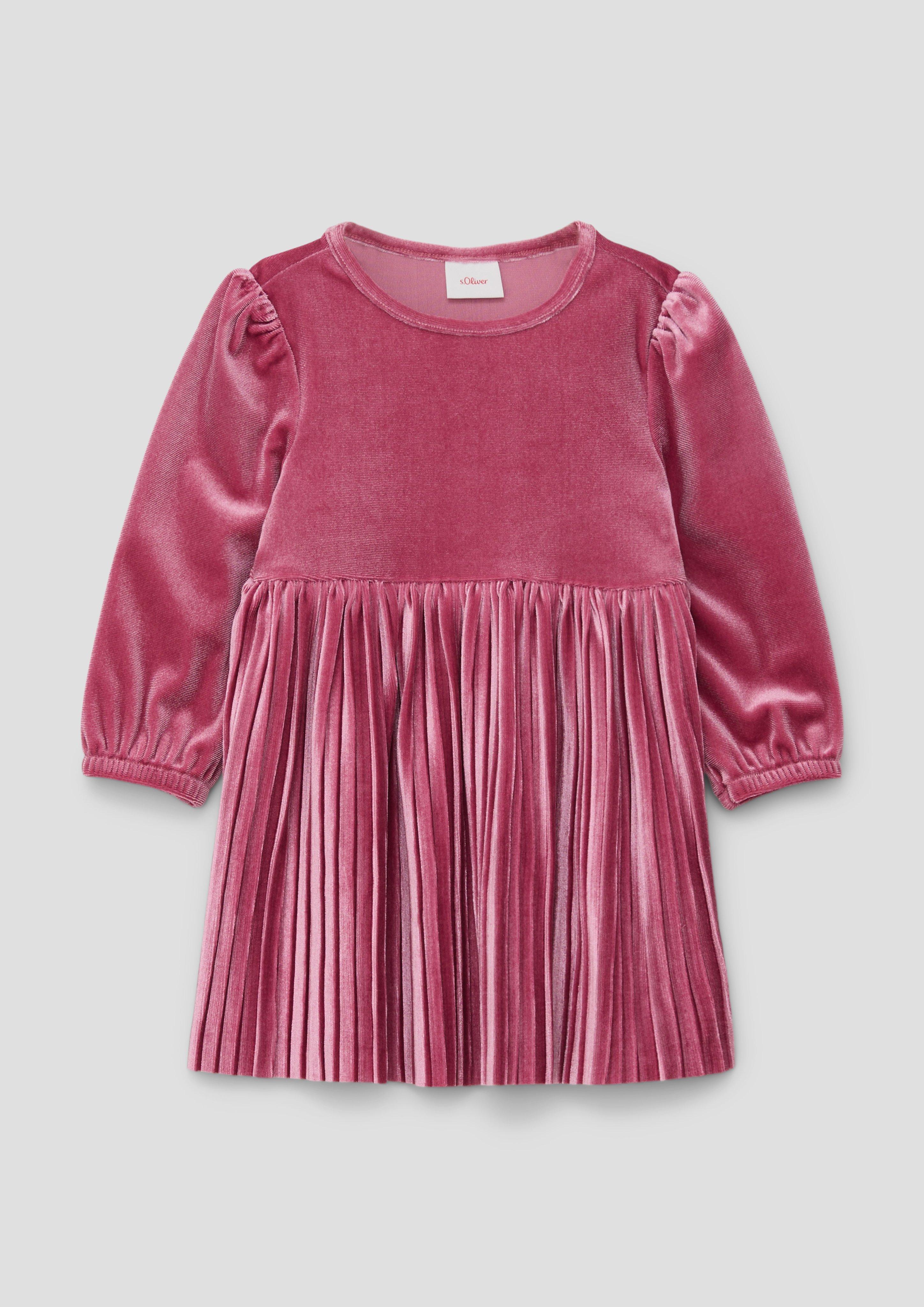 Samtkleid mit Plisseéfalten  2137484-4592