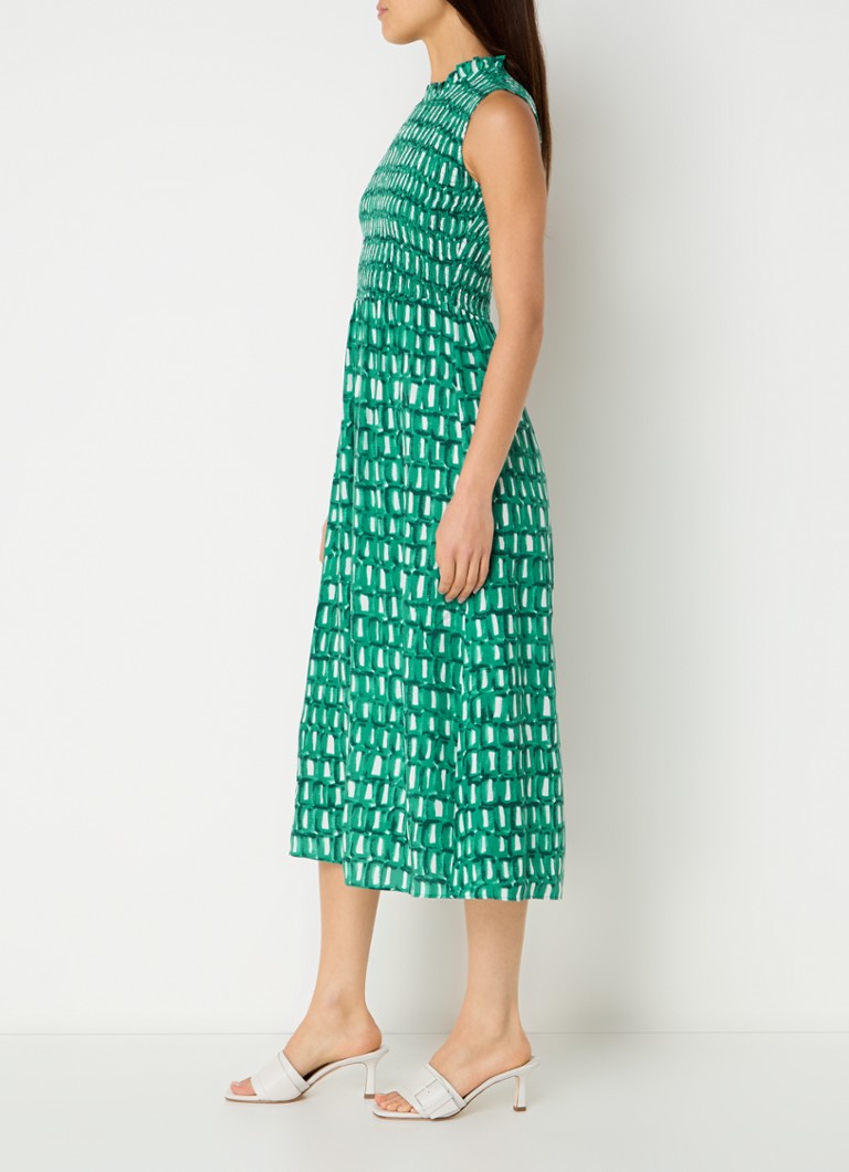 Rochie midi cu imprimeu Heidi și volane de la Whistles.